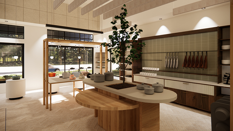 Design intérieur de cuisine contemporaine avec matériaux naturels Maison Nord Signature